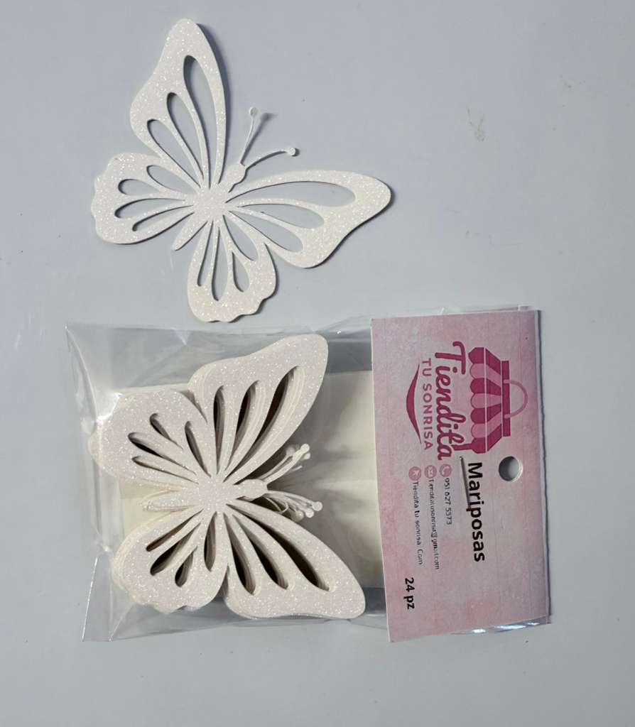 Mariposa blanca para decoración de postres