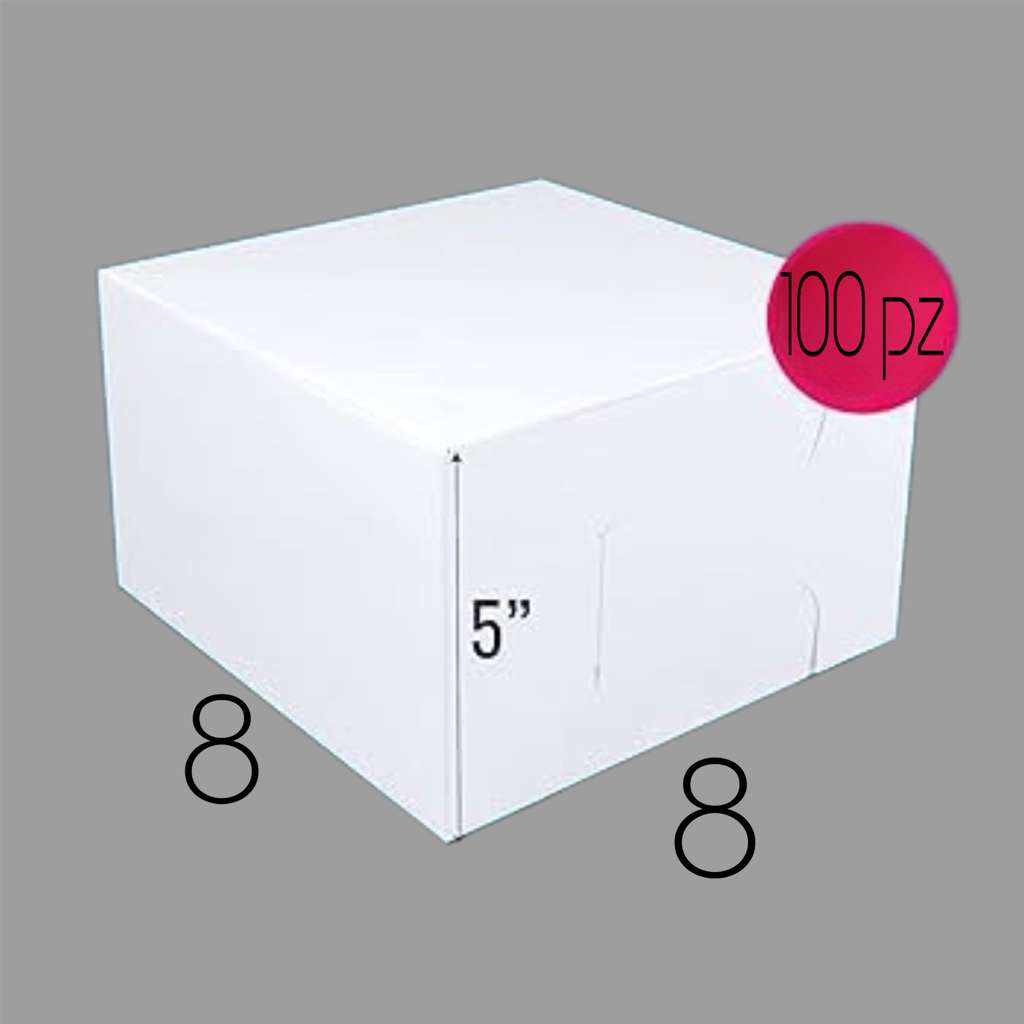Cajas para pastel 8x8x5 100pz