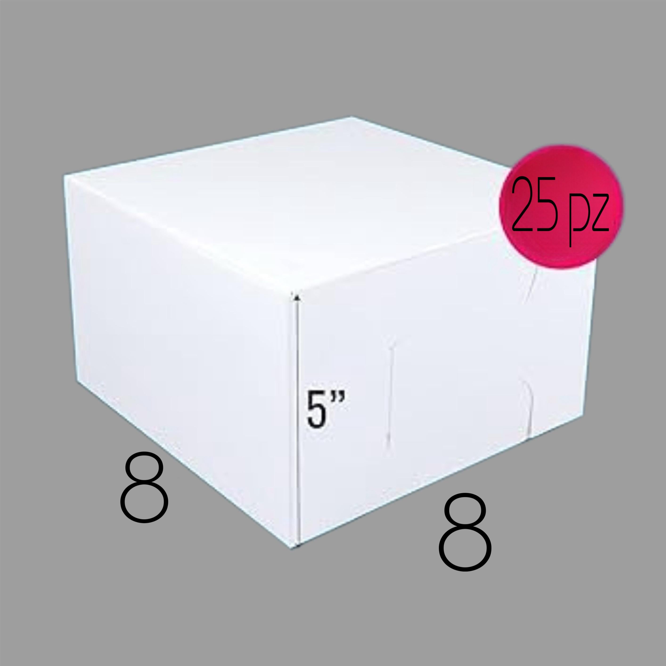Cajas para pastel de 8x8x5 25 pz